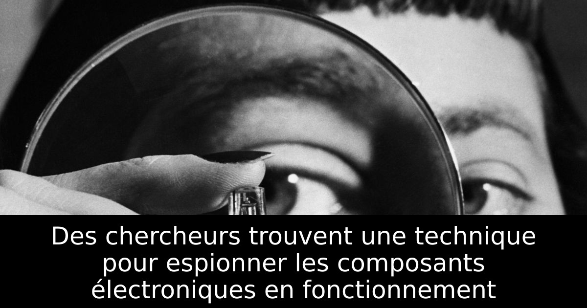 Des chercheurs trouvent une technique pour espionner les composants électroniques en fonctionnement