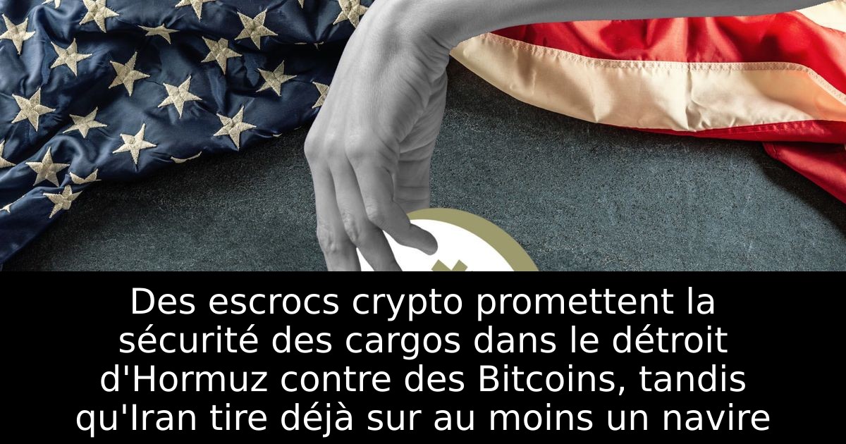 Des escrocs crypto promettent la sécurité des cargos dans le détroit d'Hormuz contre des Bitcoins, tandis qu'Iran tire déjà sur au moins un navire