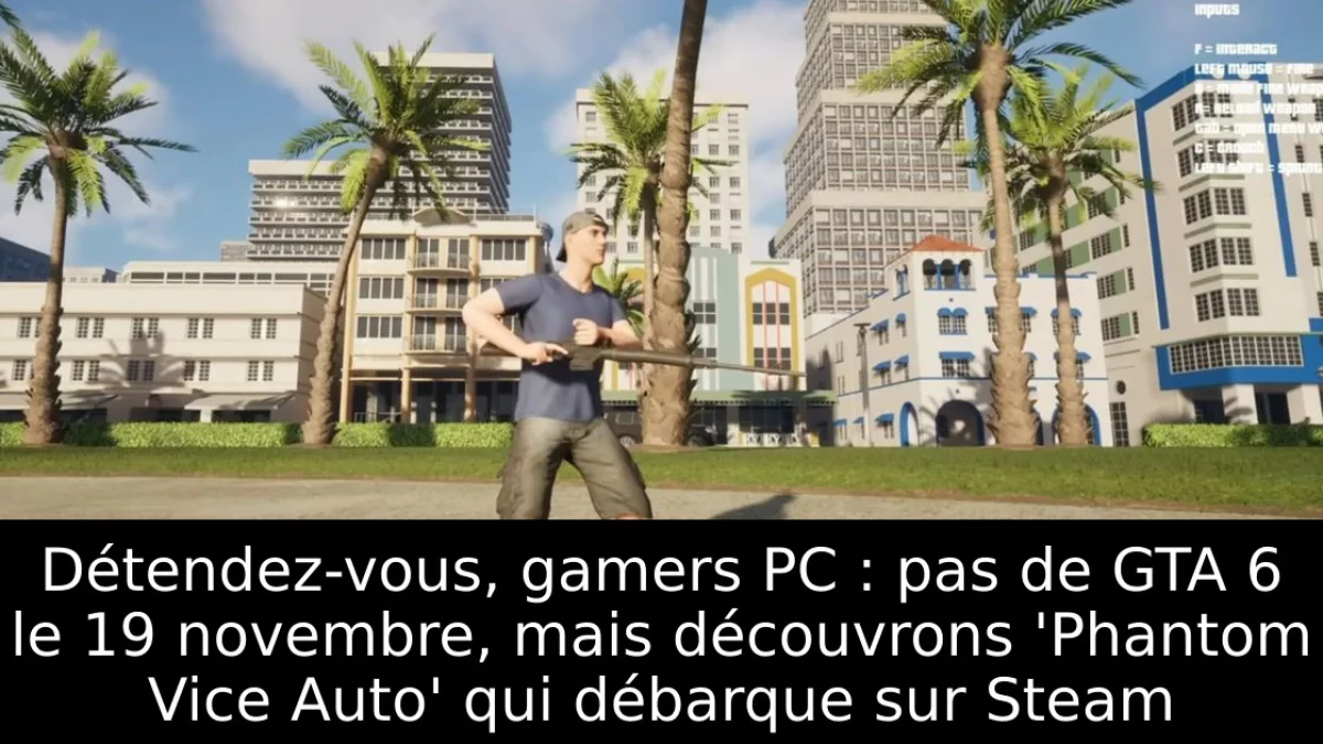 Détendez-vous, gamers PC : pas de GTA 6 le 19 novembre, mais découvrons 'Phantom Vice Auto' qui débarque sur Steam
