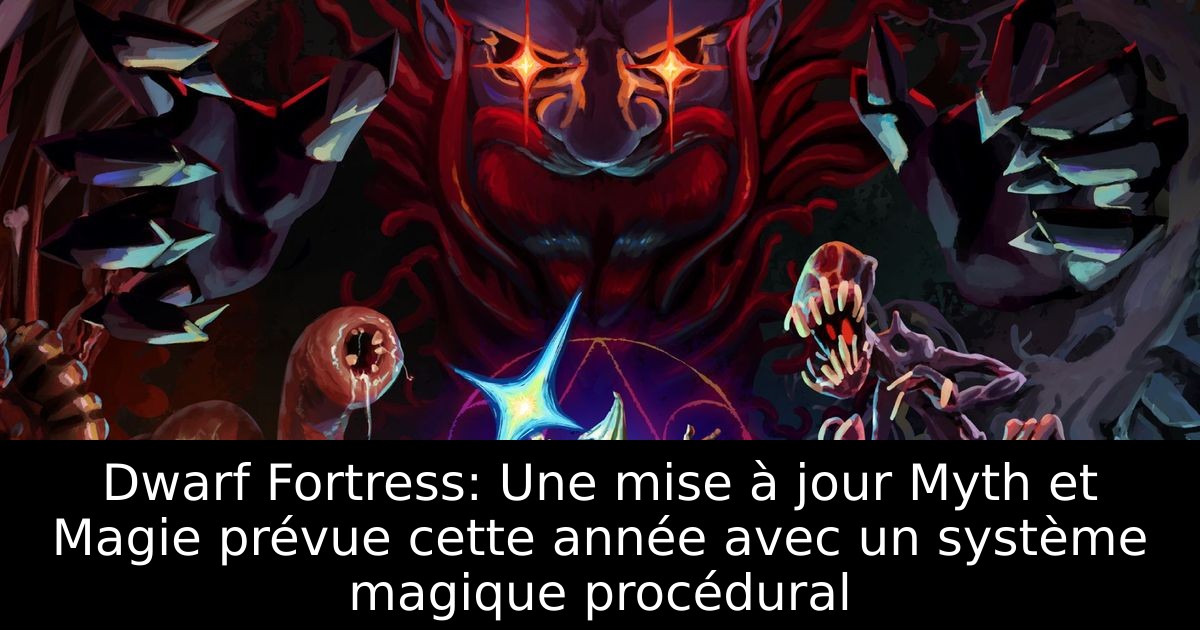 Dwarf Fortress: Une mise à jour Myth et Magie prévue cette année avec un système magique procédural