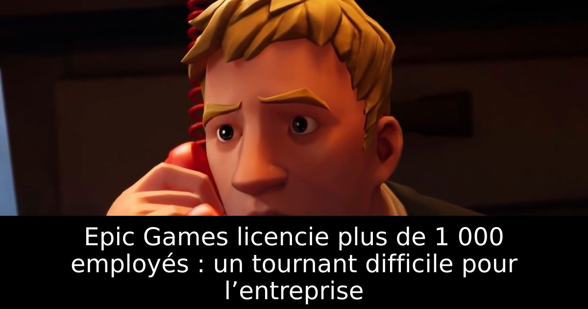 Epic Games licencie plus de 1 000 employés : un tournant difficile pour l’entreprise