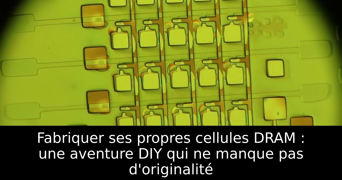 Fabriquer ses propres cellules DRAM : une aventure DIY qui ne manque pas d'originalité