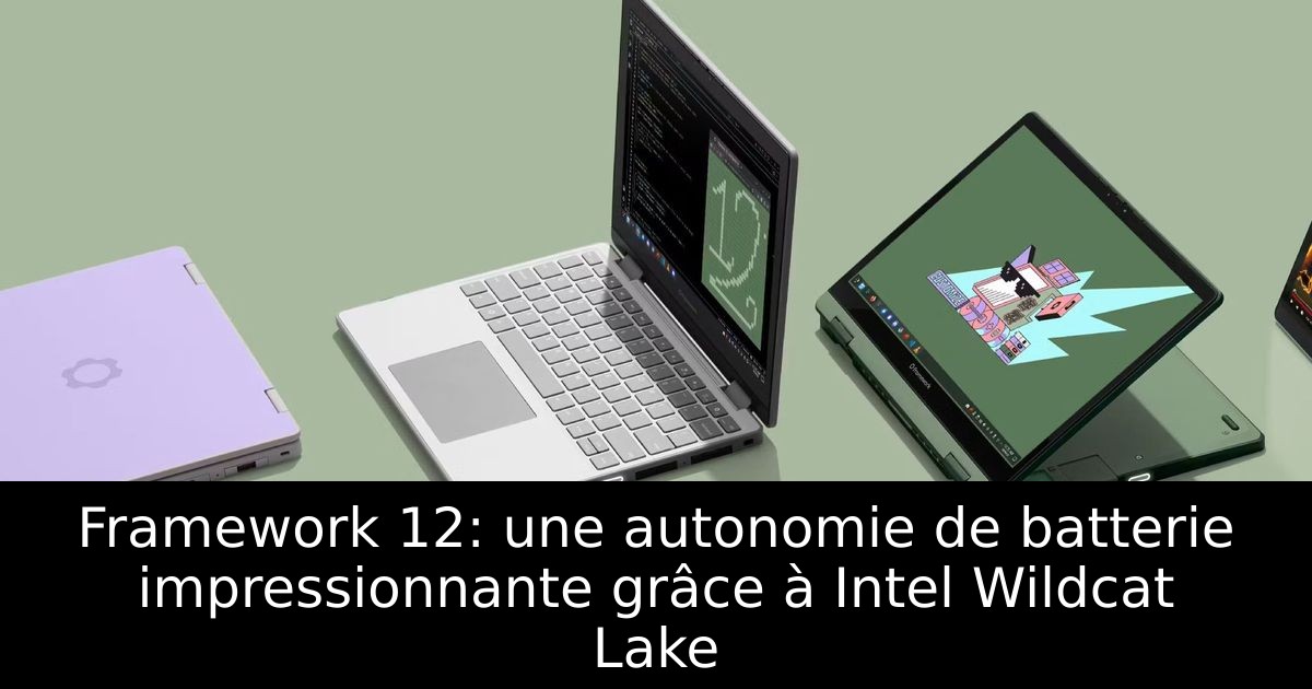 Framework 12: une autonomie de batterie impressionnante grâce à Intel Wildcat Lake