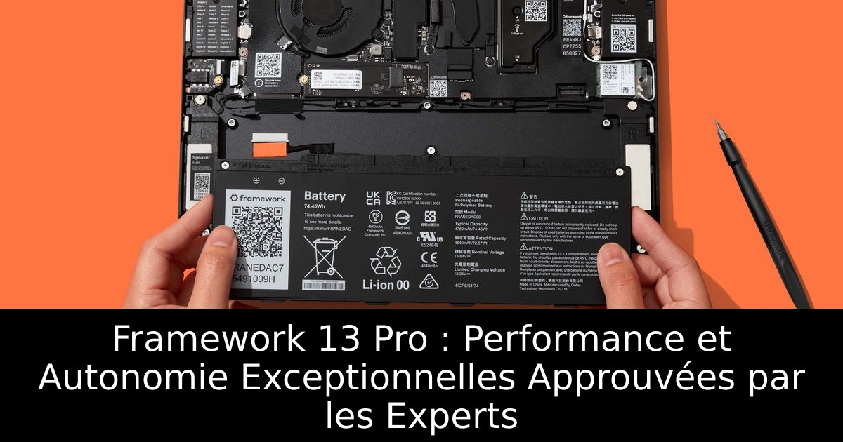 Framework 13 Pro : Performance et Autonomie Exceptionnelles Approuvées par les Experts