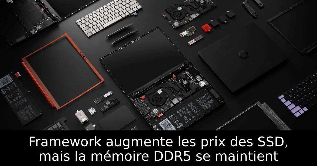 Framework augmente les prix des SSD, mais la mémoire DDR5 se maintient