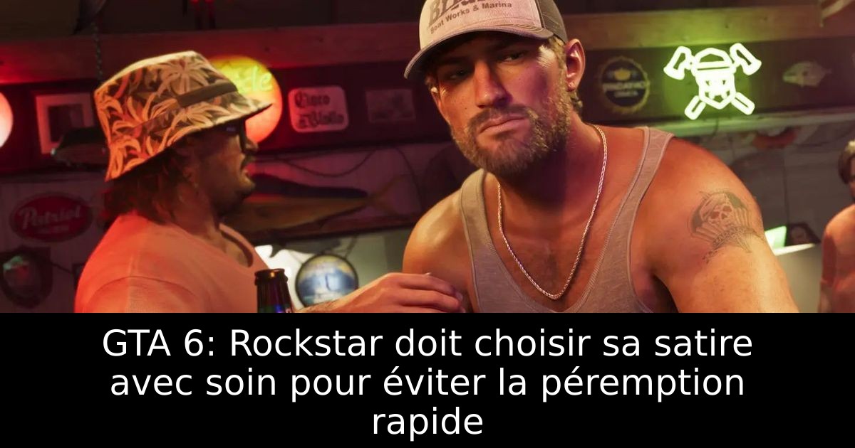 GTA 6: Rockstar doit choisir sa satire avec soin pour éviter la péremption rapide