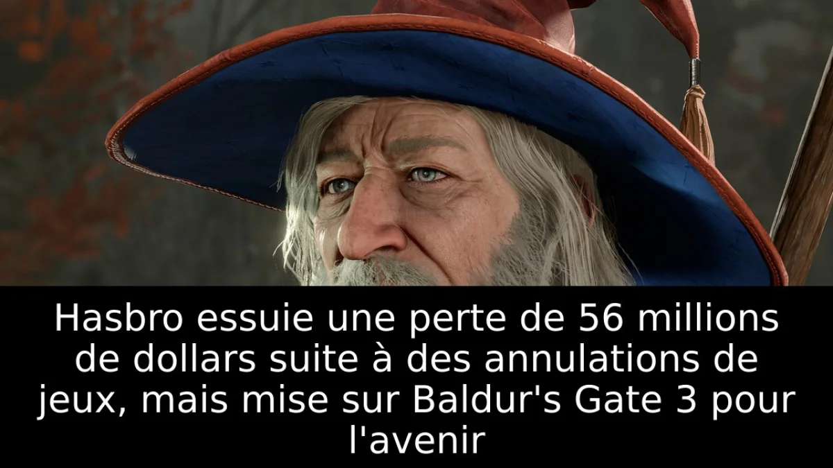 Hasbro essuie une perte de 56 millions de dollars suite à des annulations de jeux, mais mise sur Baldur's Gate 3 pour l'avenir