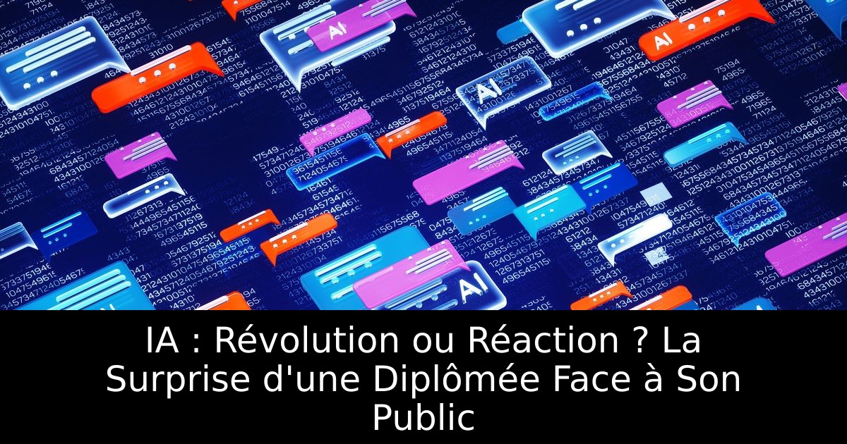 IA : Révolution ou Réaction ? La Surprise d'une Diplômée Face à Son Public