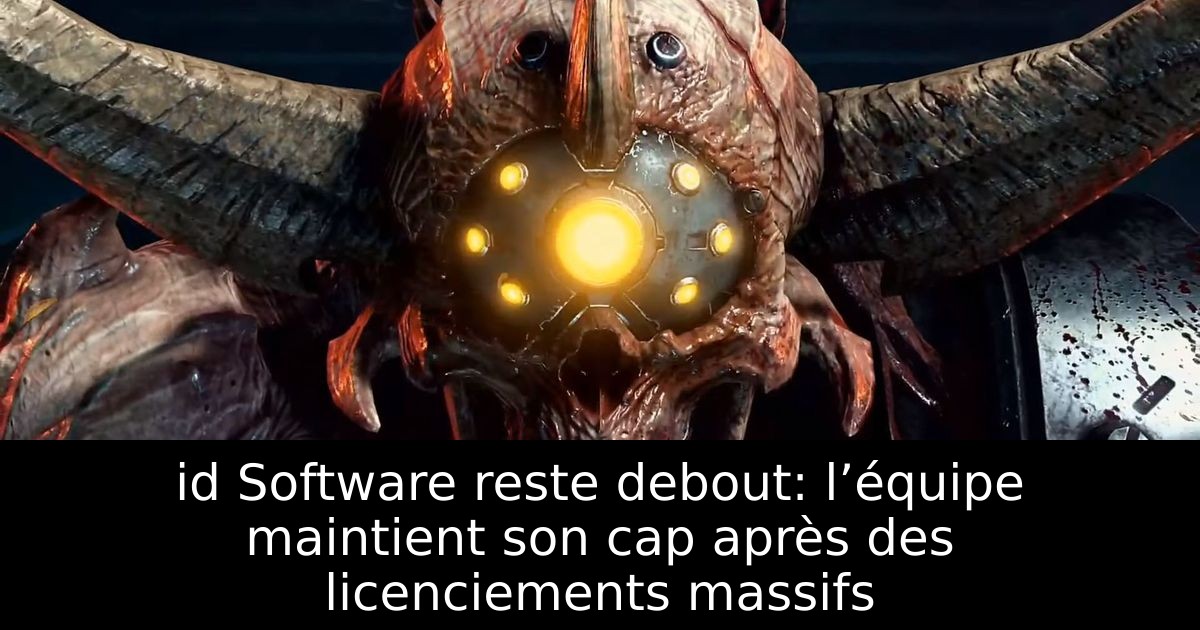 id Software reste debout: l’équipe maintient son cap après des licenciements massifs