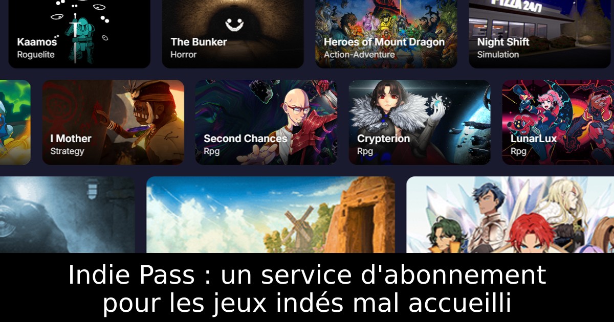 Indie Pass : un service d'abonnement pour les jeux indés mal accueilli