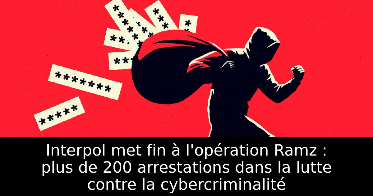 Interpol met fin à l'opération Ramz : plus de 200 arrestations dans la lutte contre la cybercriminalité