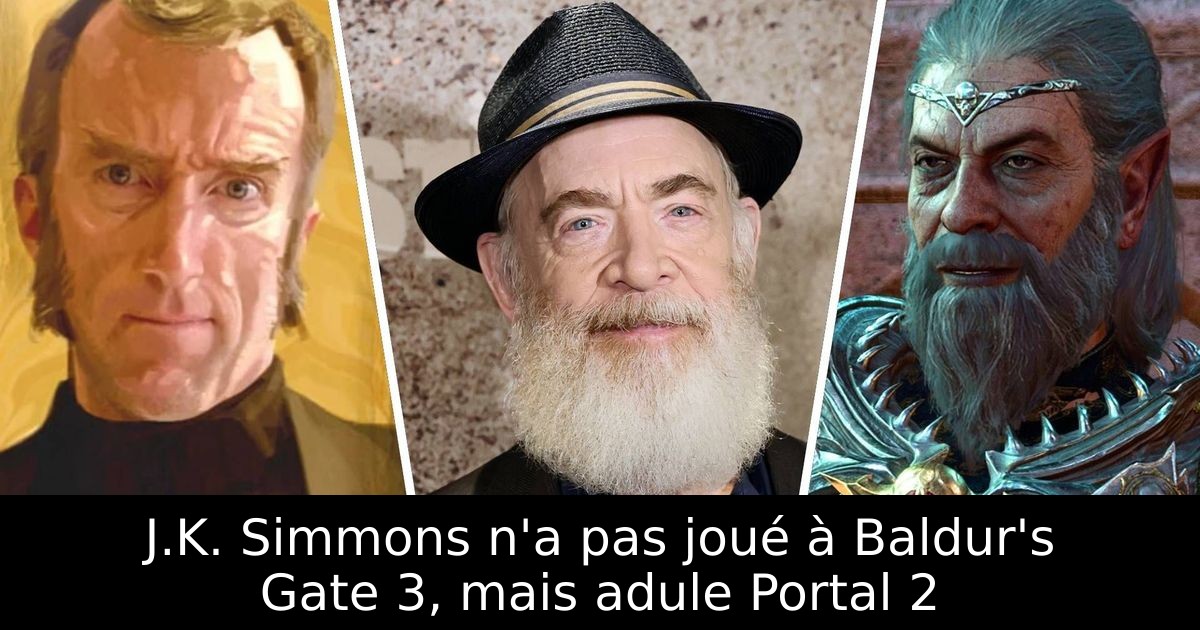 J.K. Simmons n'a pas joué à Baldur's Gate 3, mais adule Portal 2