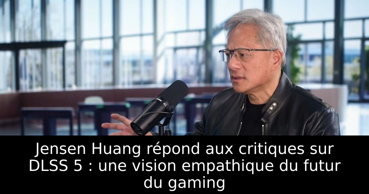Jensen Huang répond aux critiques sur DLSS 5 : une vision empathique du futur du gaming