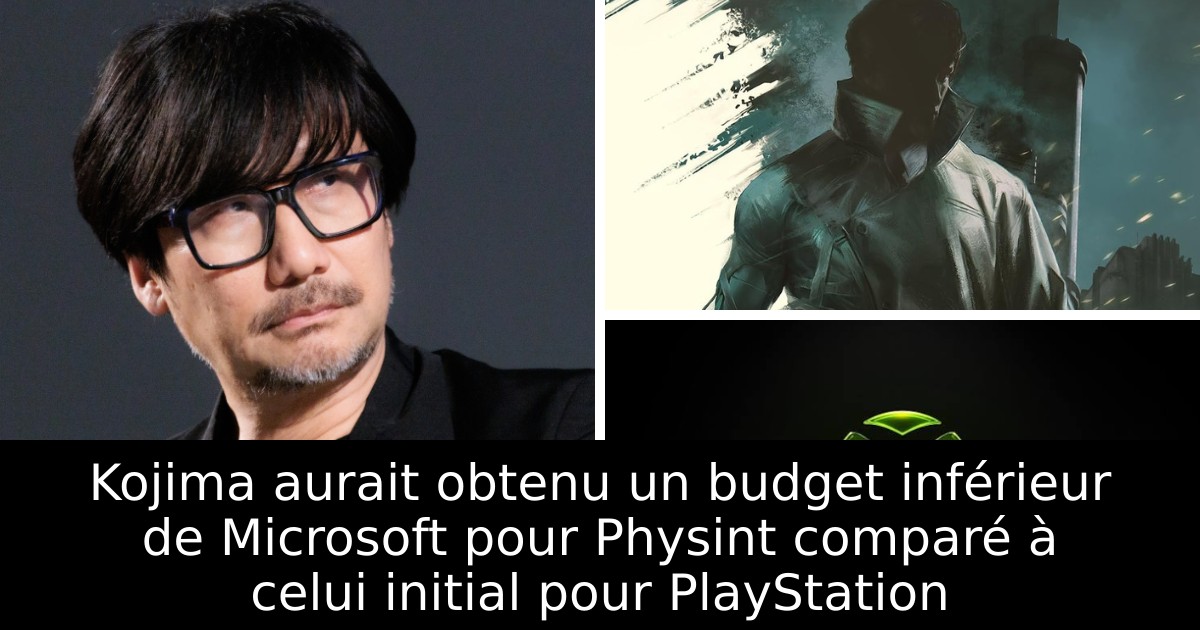 Kojima aurait obtenu un budget inférieur de Microsoft pour Physint comparé à celui initial pour PlayStation