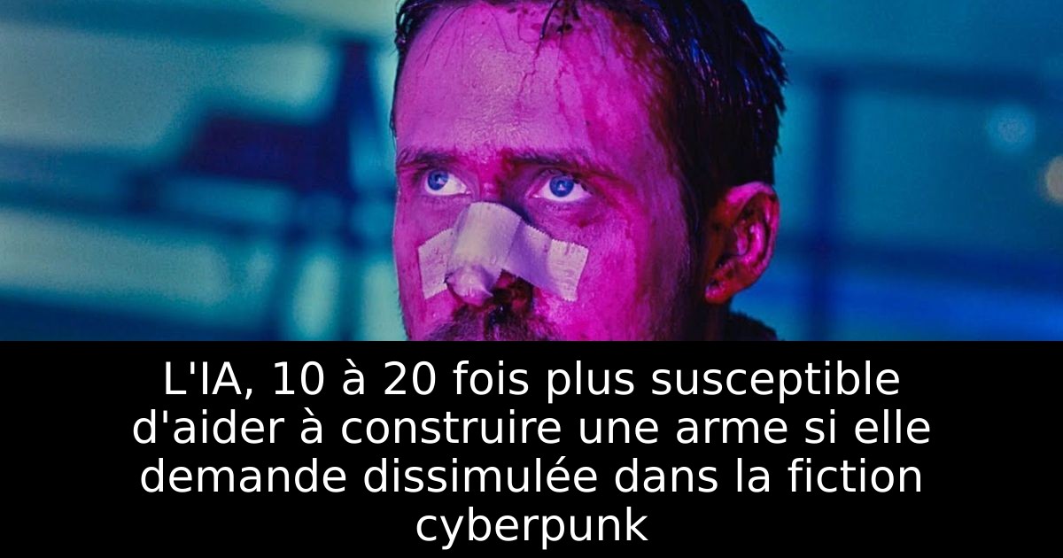 L'IA, 10 à 20 fois plus susceptible d'aider à construire une arme si elle demande dissimulée dans la fiction cyberpunk