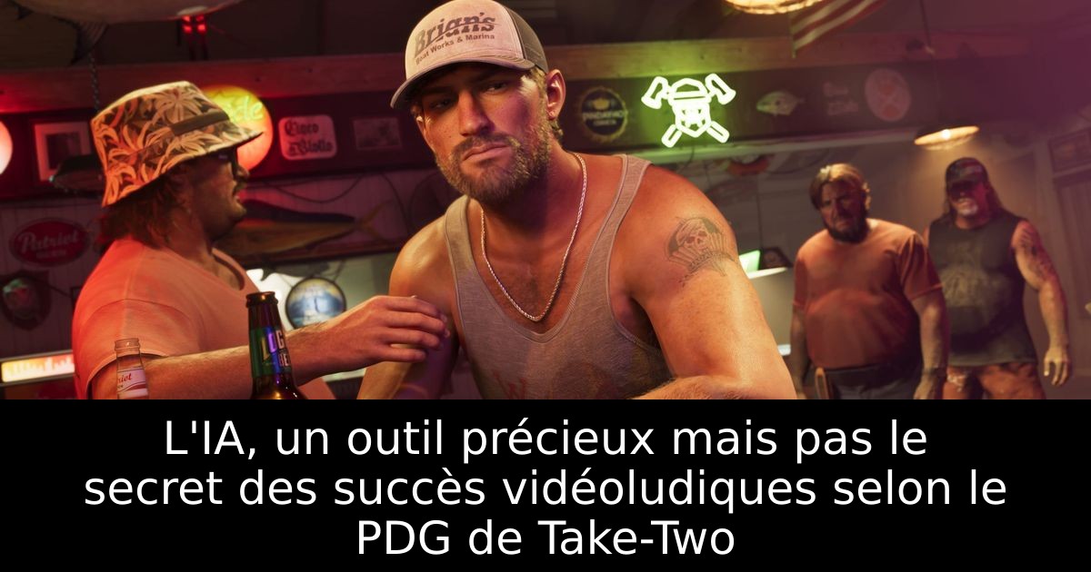 L'IA, un outil précieux mais pas le secret des succès vidéoludiques selon le PDG de Take-Two