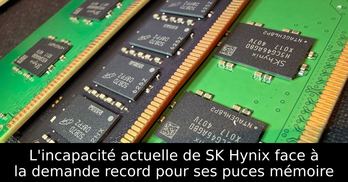 L'incapacité actuelle de SK Hynix face à la demande record pour ses puces mémoire