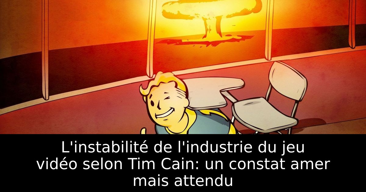 L'instabilité de l'industrie du jeu vidéo selon Tim Cain: un constat amer mais attendu
