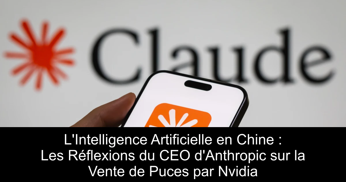 L'Intelligence Artificielle en Chine : Les Réflexions du CEO d'Anthropic sur la Vente de Puces par Nvidia