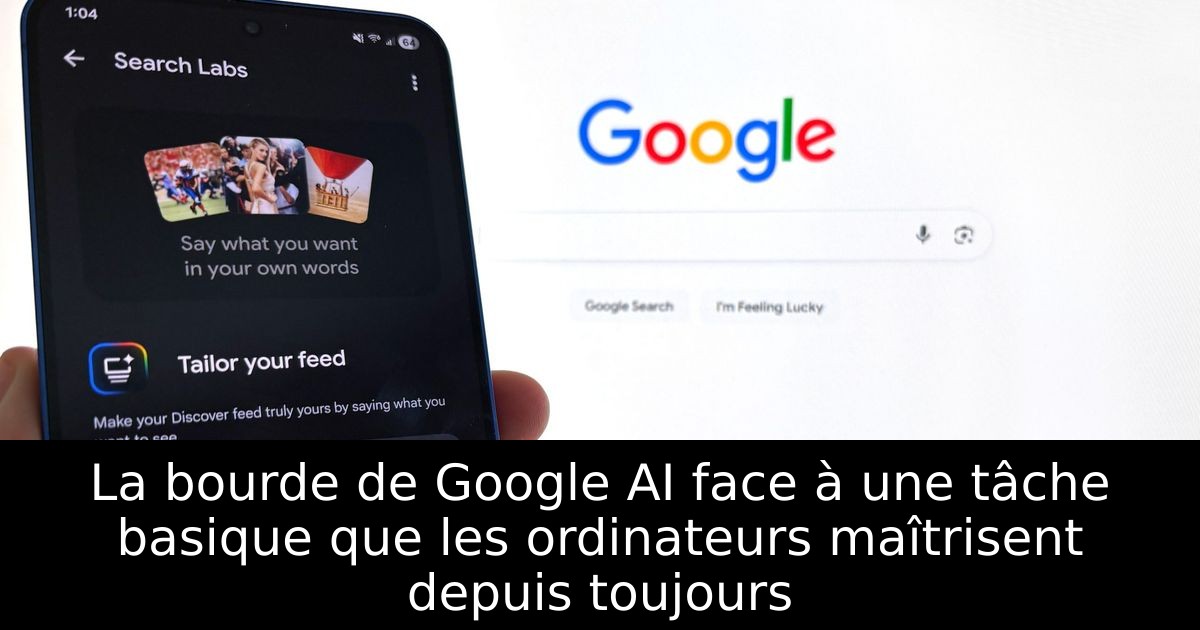 La bourde de Google AI face à une tâche basique que les ordinateurs maîtrisent depuis toujours