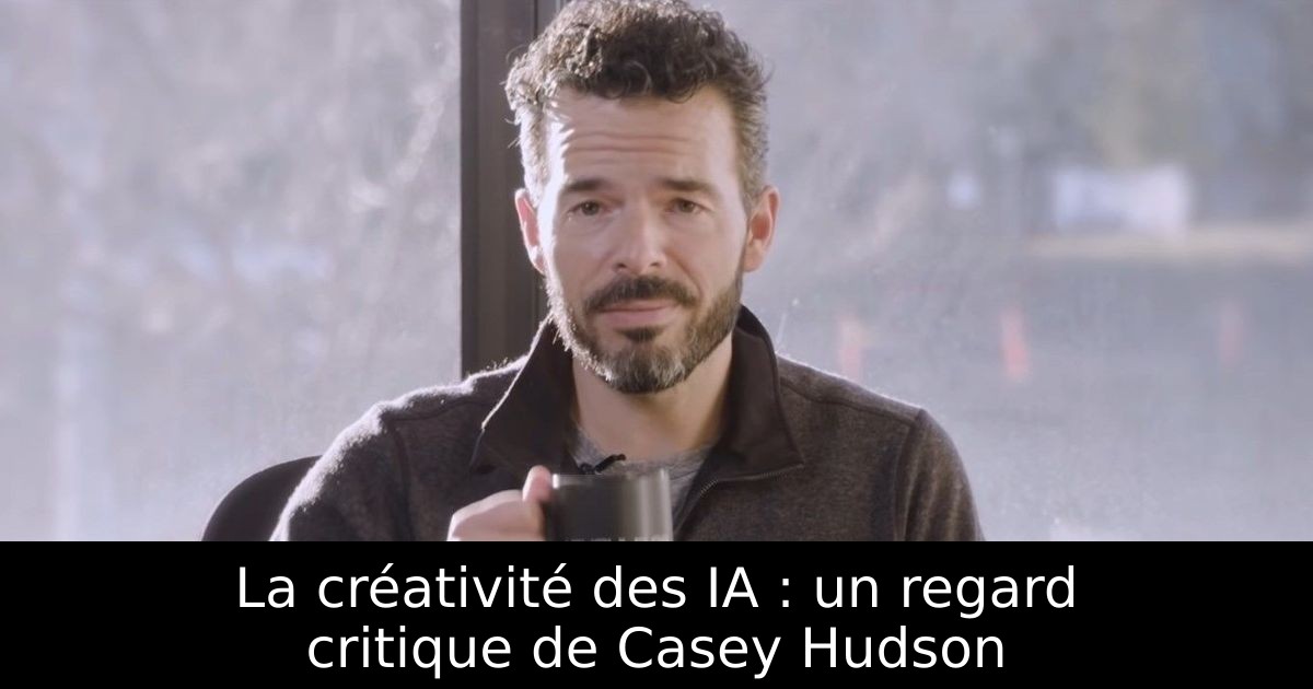 La créativité des IA : un regard critique de Casey Hudson