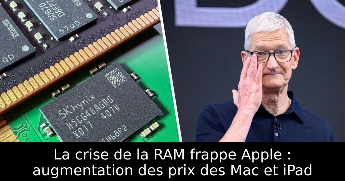 La crise de la RAM frappe Apple : augmentation des prix des Mac et iPad