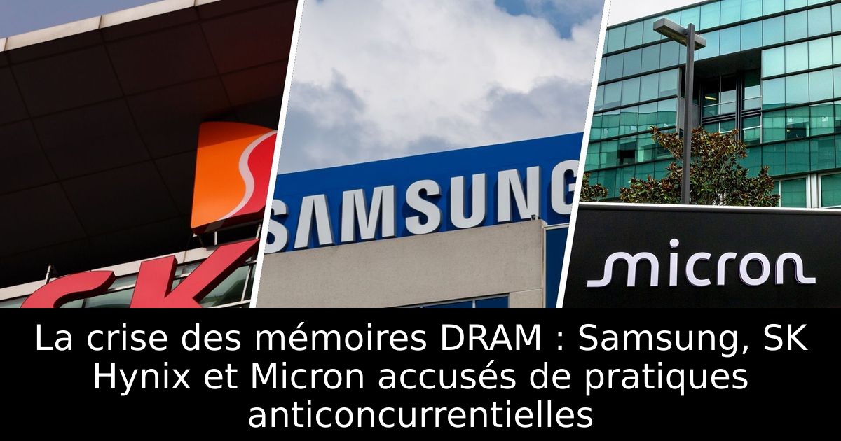 La crise des mémoires DRAM : Samsung, SK Hynix et Micron accusés de pratiques anticoncurrentielles