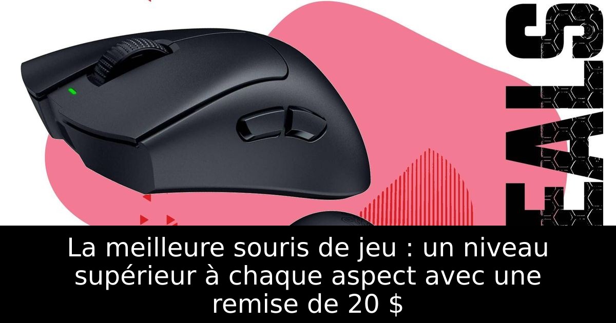 La meilleure souris de jeu : un niveau supérieur à chaque aspect avec une remise de 20 $