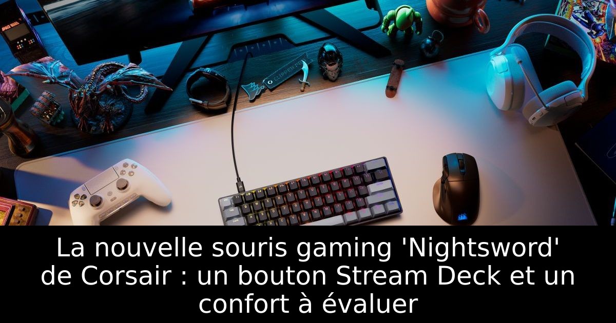 La nouvelle souris gaming 'Nightsword' de Corsair : un bouton Stream Deck et un confort à évaluer