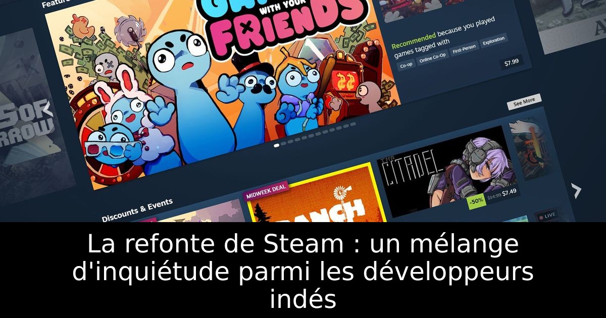 La refonte de Steam : un mélange d'inquiétude parmi les développeurs indés
