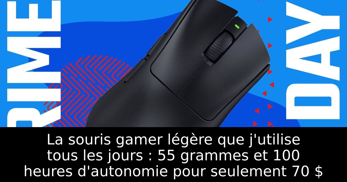 La souris gamer légère que j'utilise tous les jours : 55 grammes et 100 heures d'autonomie pour seulement 70 $