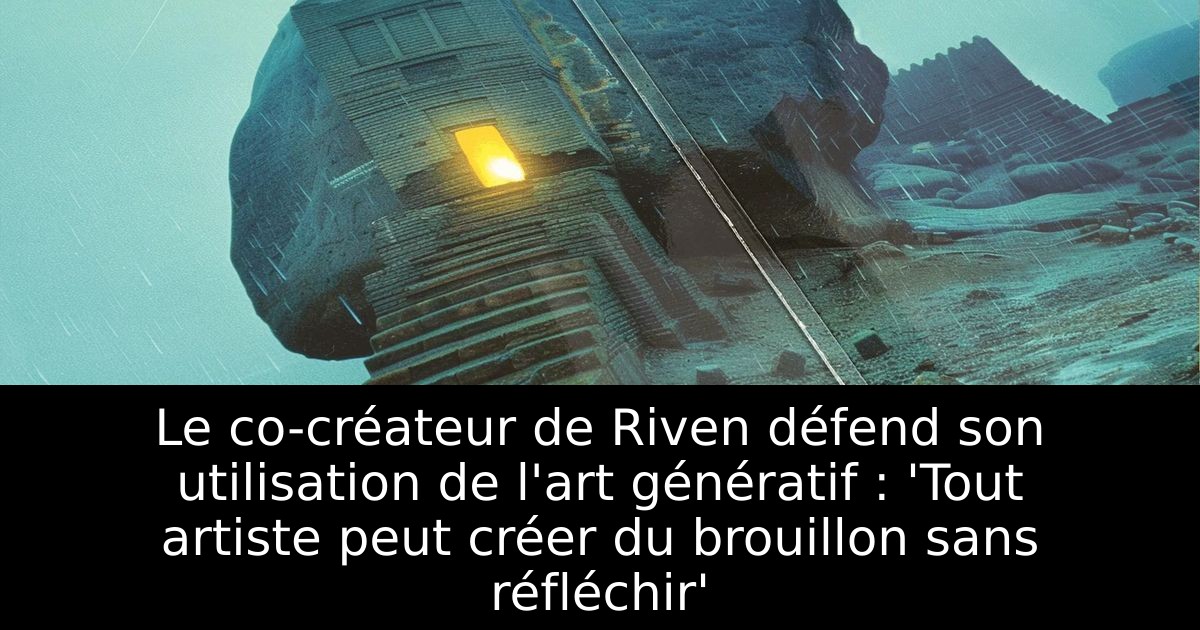 Le co-créateur de Riven défend son utilisation de l'art génératif : 'Tout artiste peut créer du brouillon sans réfléchir'