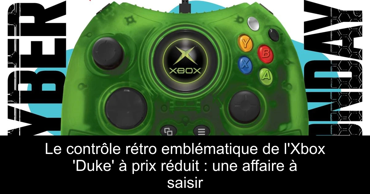 Le contrôle rétro emblématique de l'Xbox 'Duke' à prix réduit : une affaire à saisir