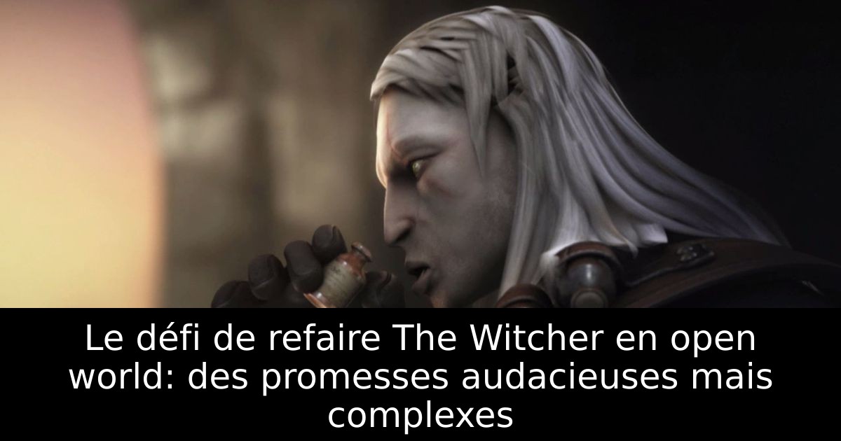 Le défi de refaire The Witcher en open world: des promesses audacieuses mais complexes