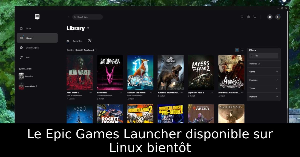 Le Epic Games Launcher disponible sur Linux bientôt
