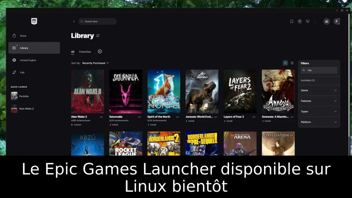 Le Epic Games Launcher disponible sur Linux bientôt