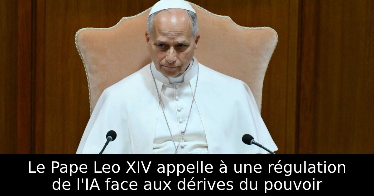 Le Pape Leo XIV appelle à une régulation de l'IA face aux dérives du pouvoir