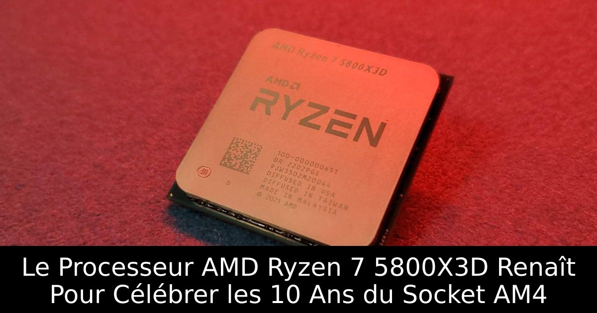 Le Processeur AMD Ryzen 7 5800X3D Renaît Pour Célébrer les 10 Ans du Socket AM4