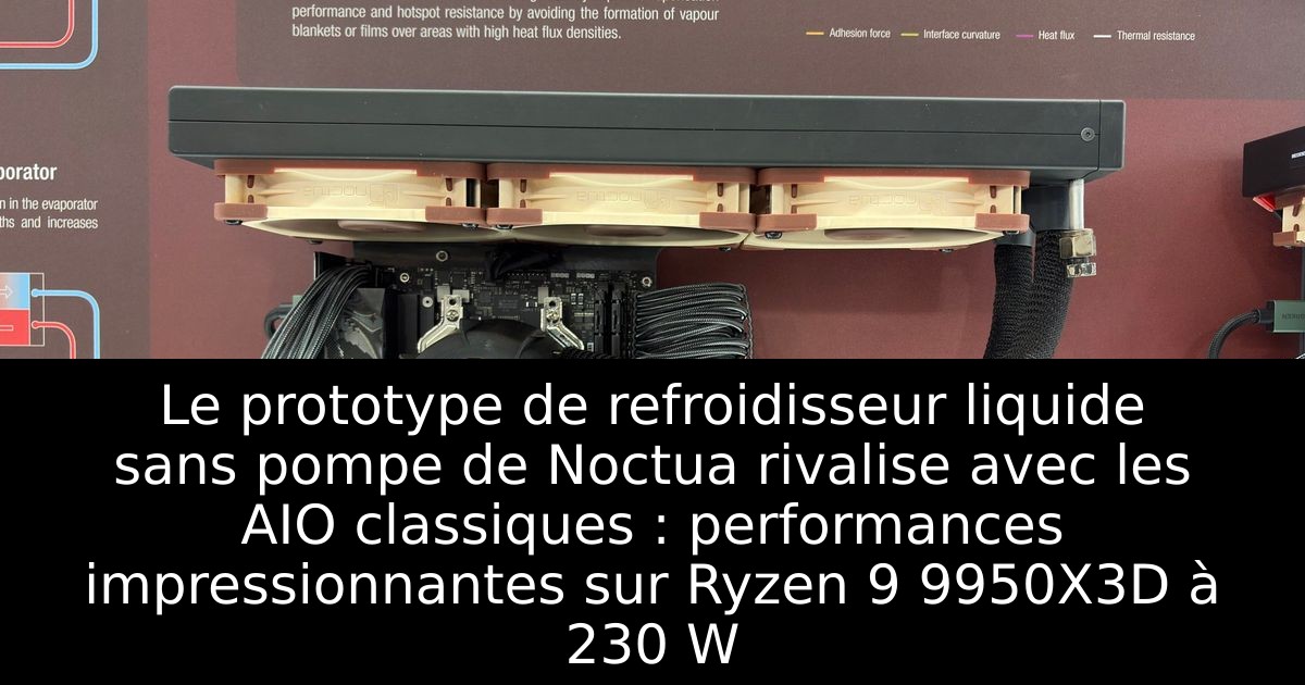 Le prototype de refroidisseur liquide sans pompe de Noctua rivalise avec les AIO classiques : performances impressionnantes sur Ryzen 9 9950X3D à 230 W