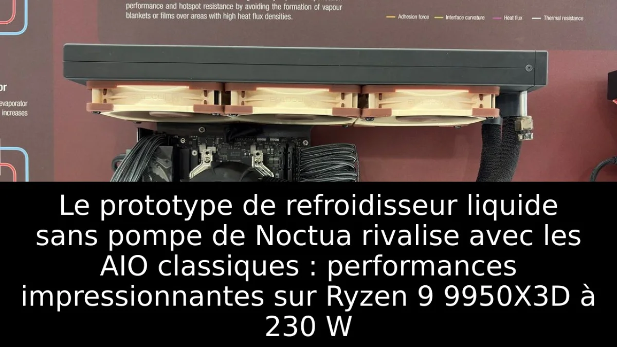 Le prototype de refroidisseur liquide sans pompe de Noctua rivalise avec les AIO classiques : performances impressionnantes sur Ryzen 9 9950X3D à 230 W