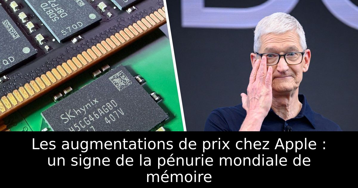 Les augmentations de prix chez Apple : un signe de la pénurie mondiale de mémoire