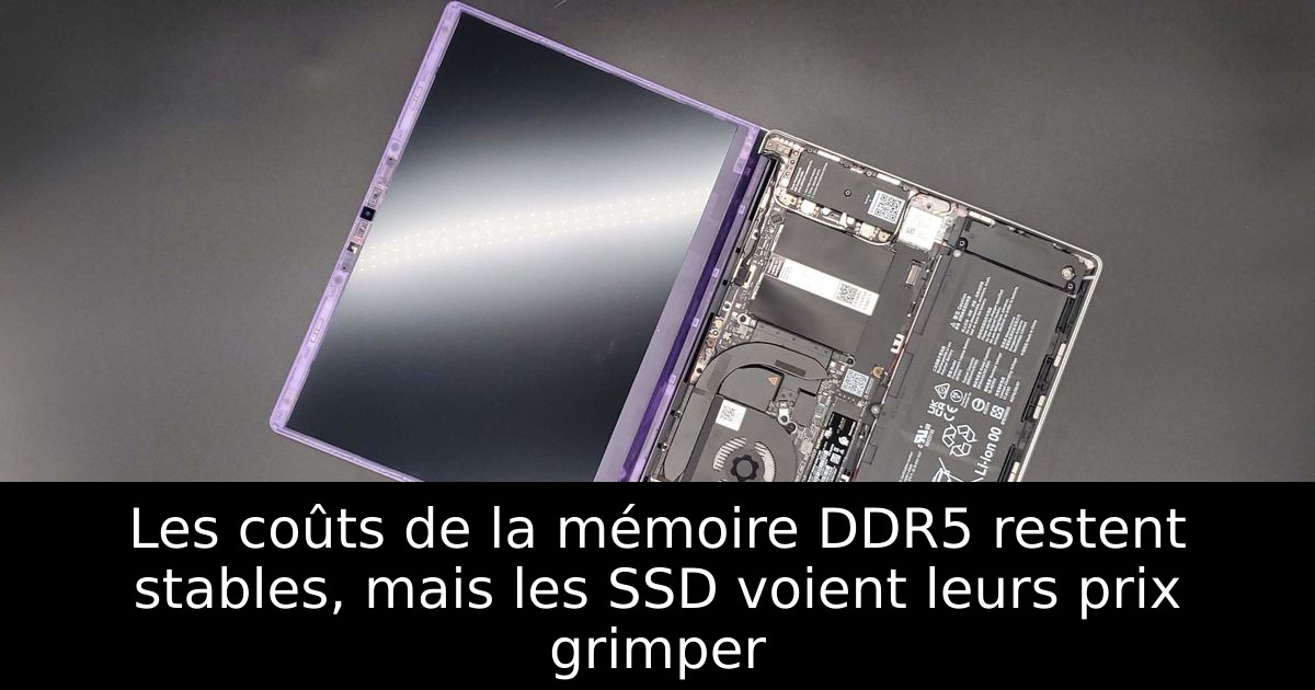 Les coûts de la mémoire DDR5 restent stables, mais les SSD voient leurs prix grimper
