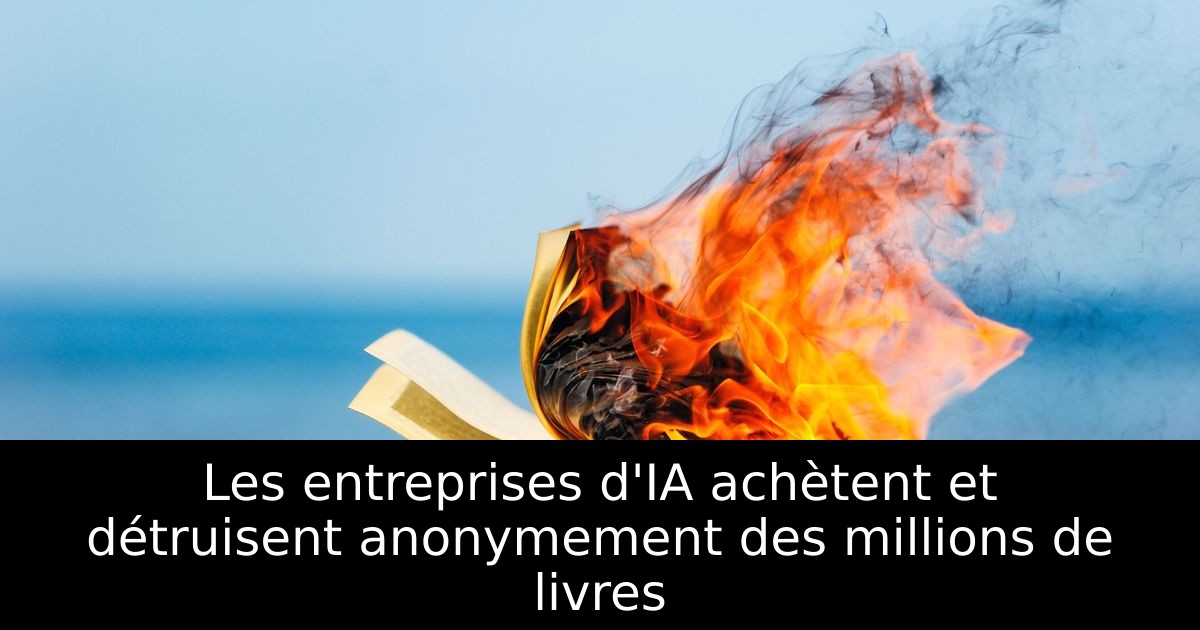 Les entreprises d'IA achètent et détruisent anonymement des millions de livres