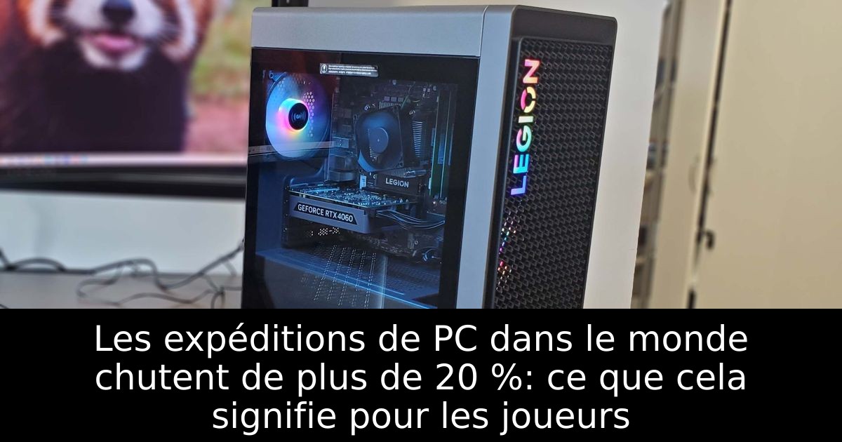 Les expéditions de PC dans le monde chutent de plus de 20 %: ce que cela signifie pour les joueurs