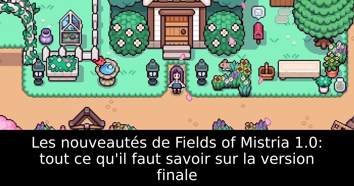 Les nouveautés de Fields of Mistria 1.0: tout ce qu'il faut savoir sur la version finale