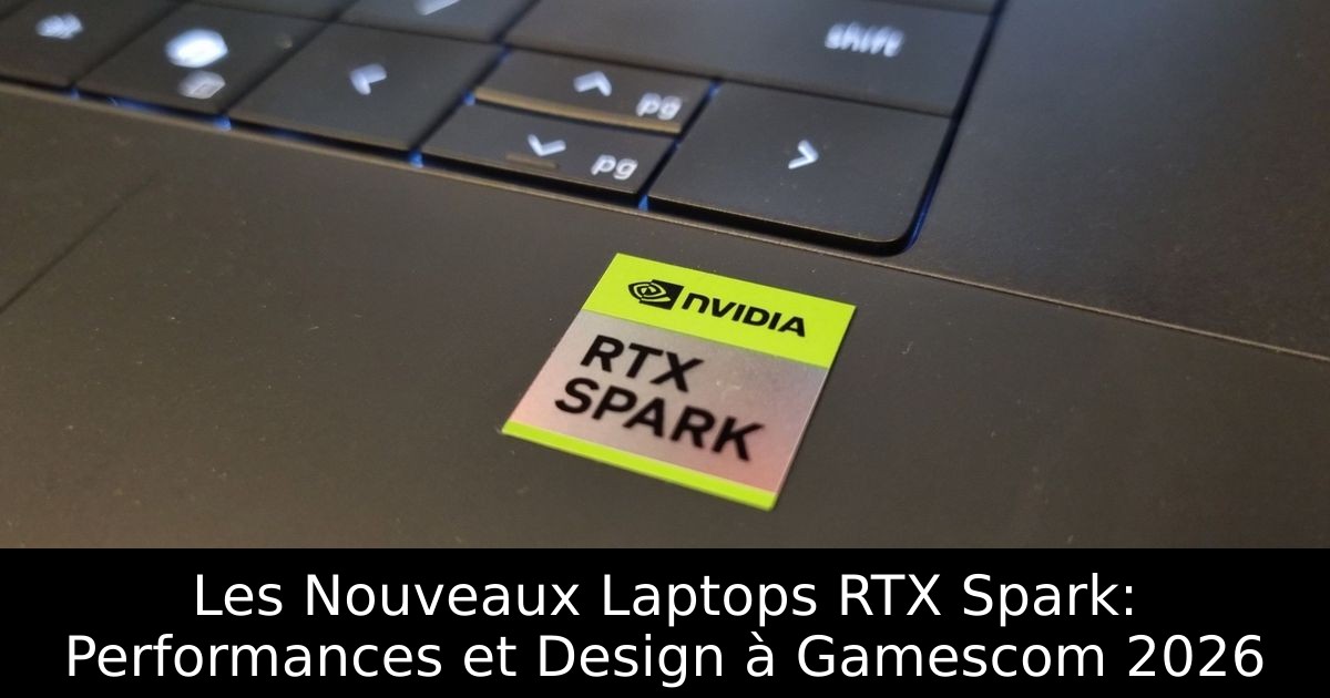Les Nouveaux Laptops RTX Spark: Performances et Design à Gamescom 2026