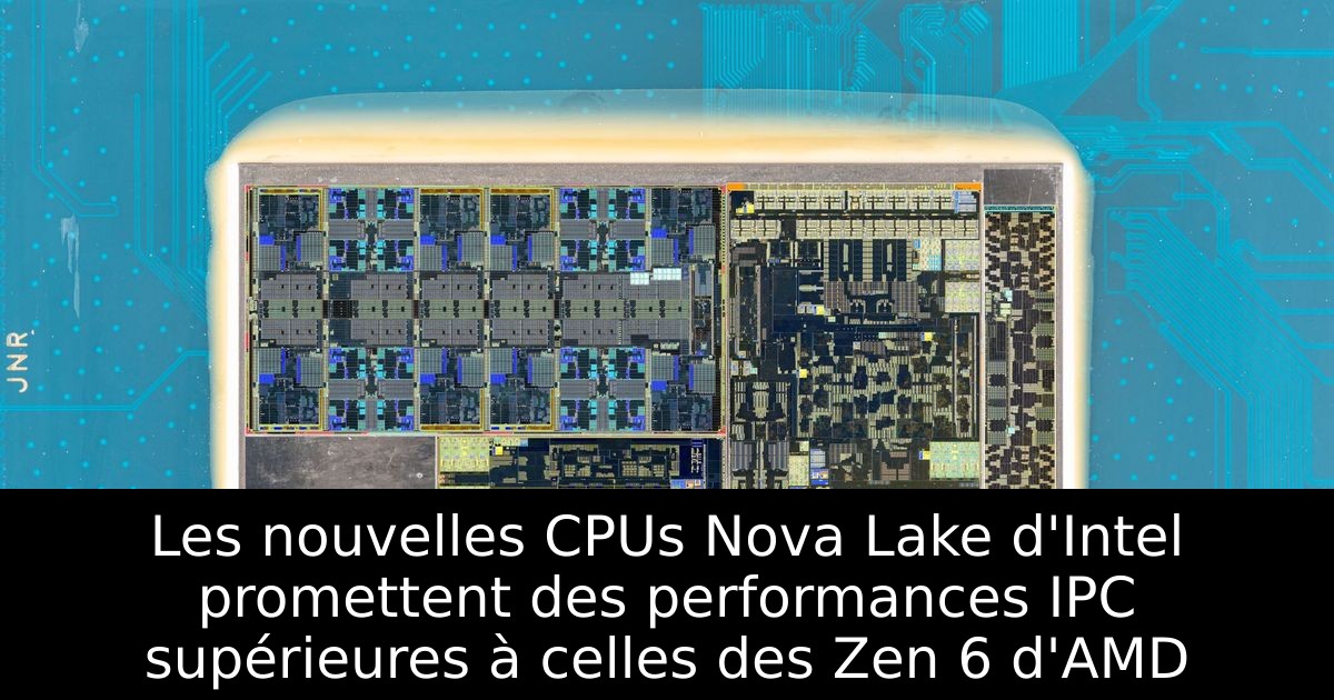 Les nouvelles CPUs Nova Lake d'Intel promettent des performances IPC supérieures à celles des Zen 6 d'AMD