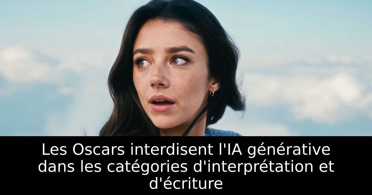Les Oscars interdisent l'IA générative dans les catégories d'interprétation et d'écriture