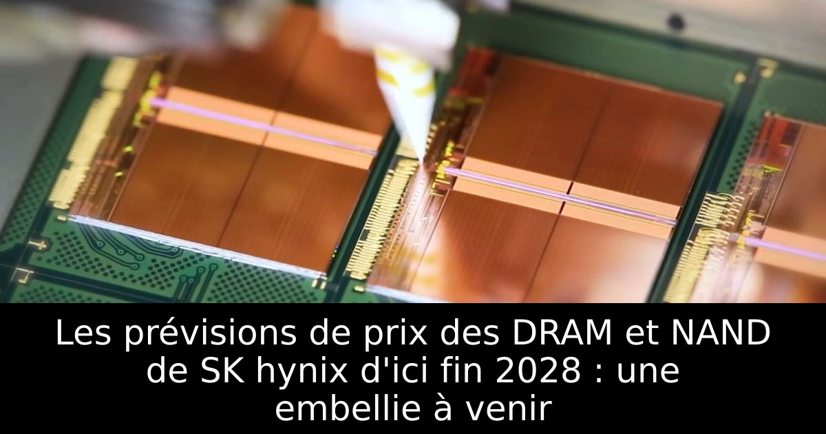 Les prévisions de prix des DRAM et NAND de SK hynix d'ici fin 2028 : une embellie à venir