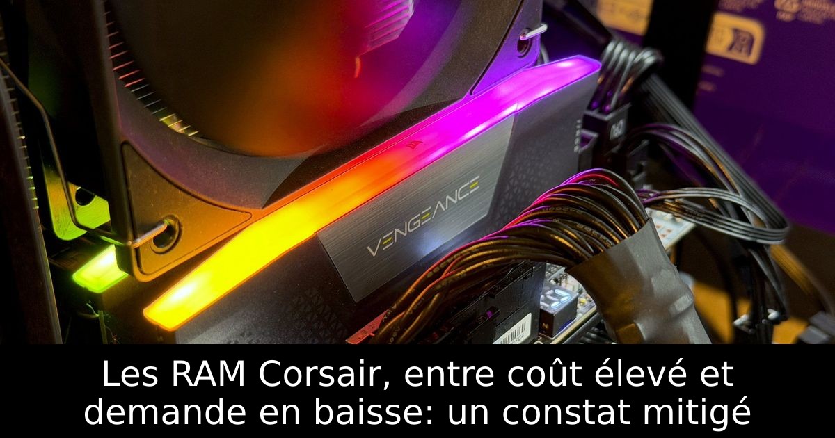 Les RAM Corsair, entre coût élevé et demande en baisse: un constat mitigé
